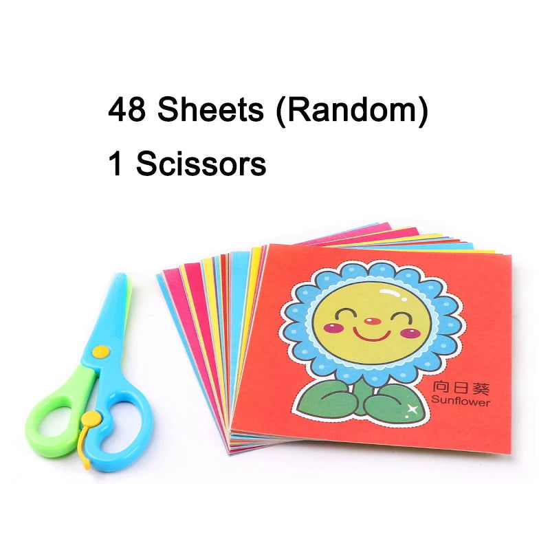 Paper-Cut Set Paper Cutting Scissor Skills Activity Cutting Book Kids Crafts Toys Kits Preschool with Child-Safe Scissors - Slobuy