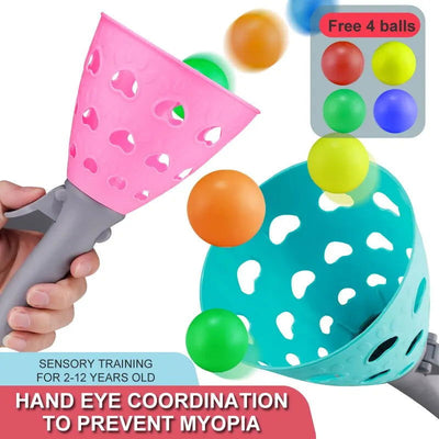 Parent-Child Outdoor Kids Fun Ejection To Catch a Ball Launch Throwing Toy Pinball Sense Training Equipment Pair - Slobuy