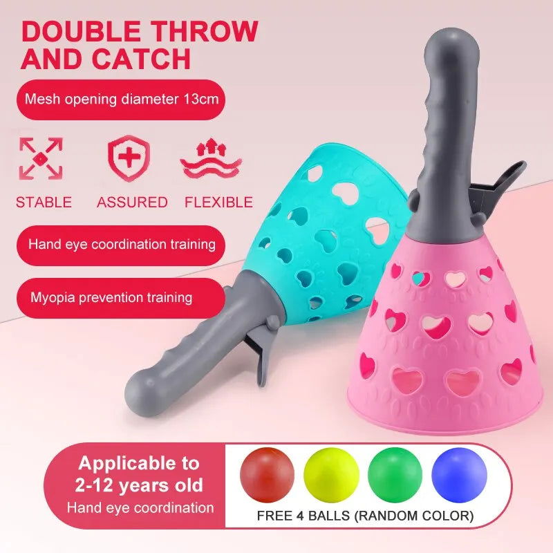 Parent-Child Outdoor Kids Fun Ejection To Catch a Ball Launch Throwing Toy Pinball Sense Training Equipment Pair - Slobuy
