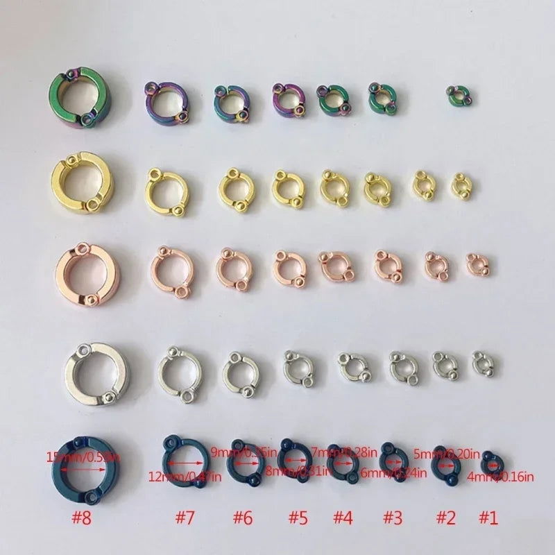 Parrot Foot Rings Metal Pet Bird Leg Rings Outdoor Fly Training Activity Anti-Lost Opening Clip Leash Accessories 4-15mm - Slobuy