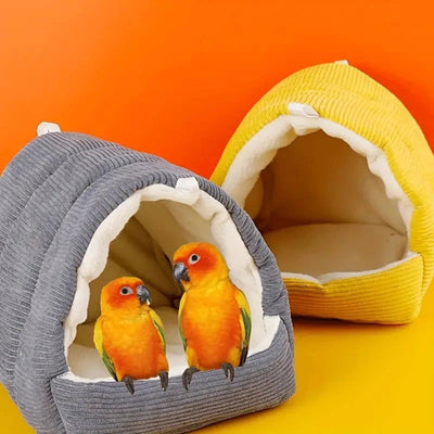 Parrot Nest Warm Bird Nest Winter House Shed Hut Hanging Hammock Cage Accessories Plush Hideaway Hamster Small Pet Parrot Nest - Slobuy
