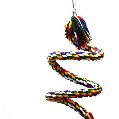 Parrot Toy Wicker Rope Hanging Braided Budgie Chew Bird Cage Cockatiel Toy Pet Stand Training Accessories Bite Swing Supplies - Slobuy