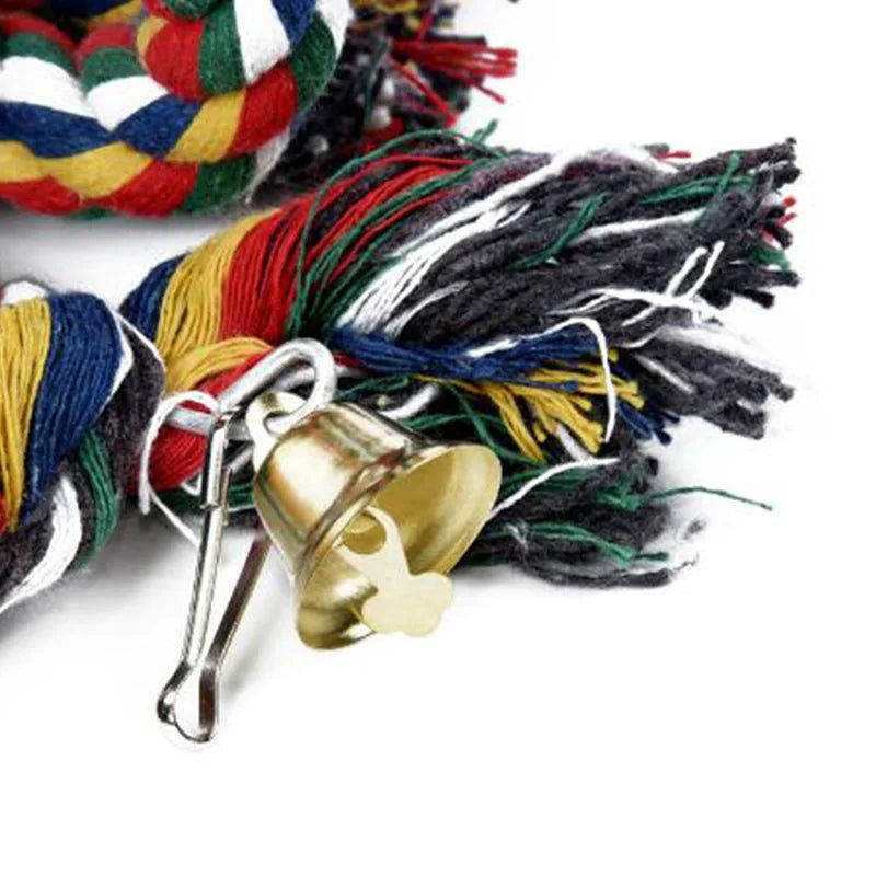 Parrot Toy Wicker Rope Hanging Braided Budgie Chew Bird Cage Cockatiel Toy Pet Stand Training Accessories Bite Swing Supplies - Slobuy