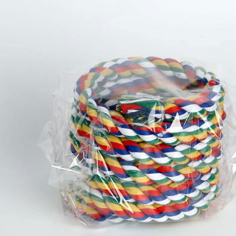 Parrot Toy Wicker Rope Hanging Braided Budgie Chew Bird Cage Cockatiel Toy Pet Stand Training Accessories Bite Swing Supplies - Slobuy