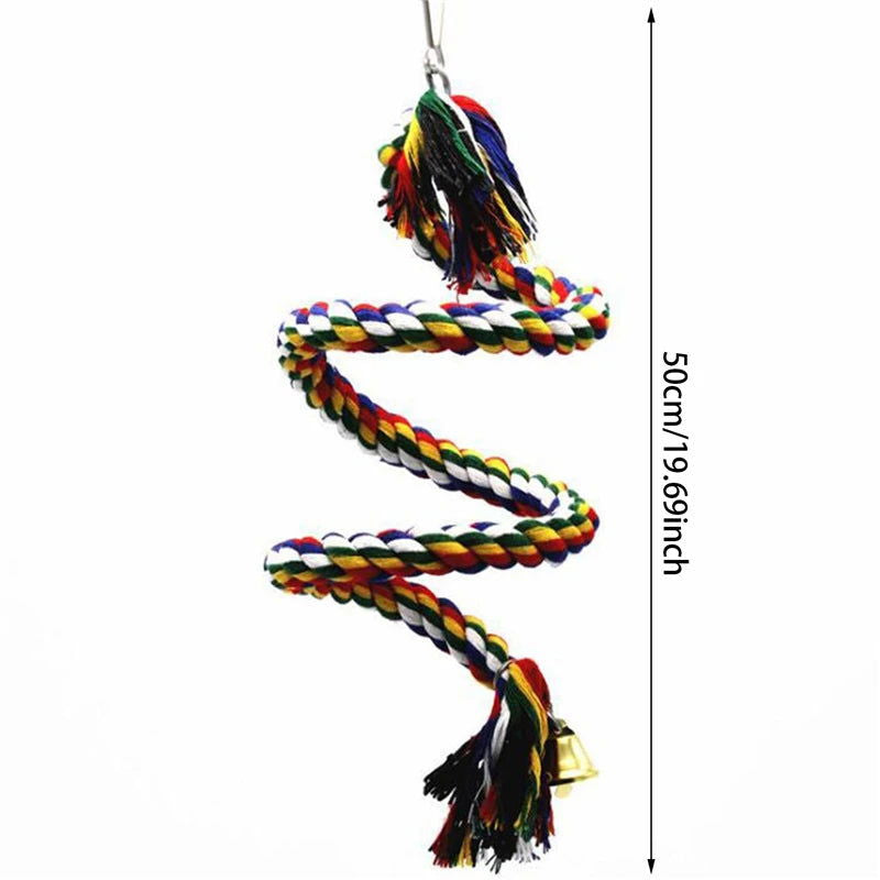 Parrot Toy Wicker Rope Hanging Braided Budgie Chew Bird Cage Cockatiel Toy Pet Stand Training Accessories Bite Swing Supplies - Slobuy