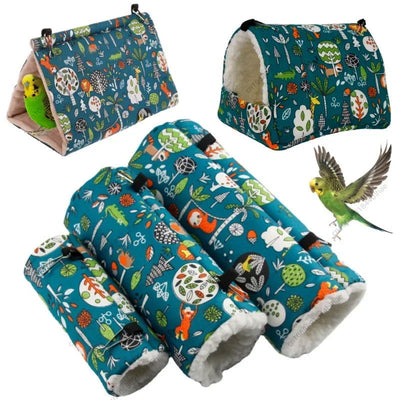 Parrots Squirrels Hamsters Honey Fluffy Birds Velvet Winter Warm Cotton Toy Hammock Passage Tunnel Pet Products Hamster Tent - Slobuy