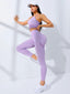 Women Yoga Set 2/Pcs Seamless Workout Outfits Yoga Sportswear Tracksuit Leggings And Thin Shoulder Strap Stretch Sports Bra Fitn - Slobuy