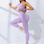 Women Yoga Set 2/Pcs Seamless Workout Outfits Yoga Sportswear Tracksuit Leggings And Thin Shoulder Strap Stretch Sports Bra Fitn - Slobuy