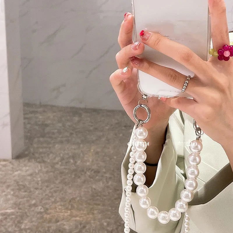 Pearl Bracelets Chain Crossbody Necklace Lanyard Phone Case For iphone 14 15 13 11 12 Pro Max MiNi XR X XS 7 8 plus SE 20 Cover - Slobuy
