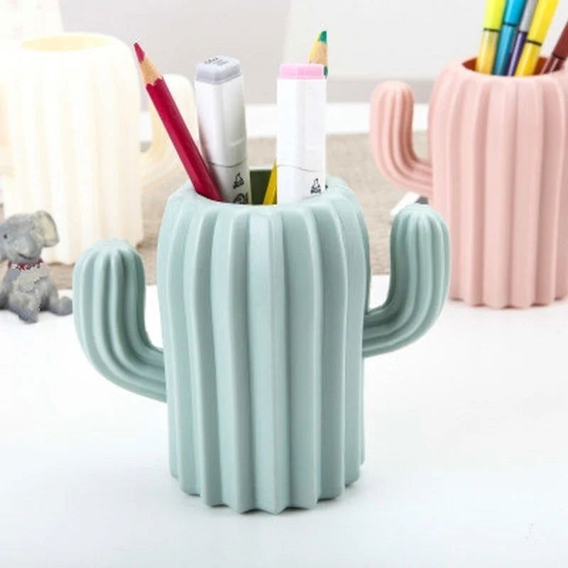 Pen Holder Creative Student Stationery Desktop Cactus Desk Multifunction Storage Box Pen Container Brush Pot Office Supplies - Slobuy
