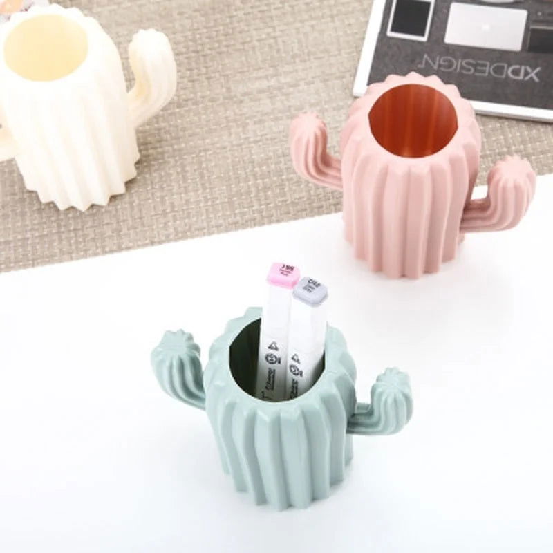 Pen Holder Creative Student Stationery Desktop Cactus Desk Multifunction Storage Box Pen Container Brush Pot Office Supplies - Slobuy