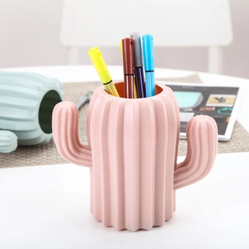 Pen Holder Creative Student Stationery Desktop Cactus Desk Multifunction Storage Box Pen Container Brush Pot Office Supplies - Slobuy