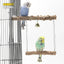 Pepper Wood Parrot Stand Pole Double Layer Toy for Bird Tiger Skin Claw Grinding Beak Grinding Stand Pole Bird Cage Accessories - Slobuy