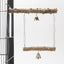 Pepper Wood Parrot Stand Pole Double Layer Toy for Bird Tiger Skin Claw Grinding Beak Grinding Stand Pole Bird Cage Accessories - Slobuy