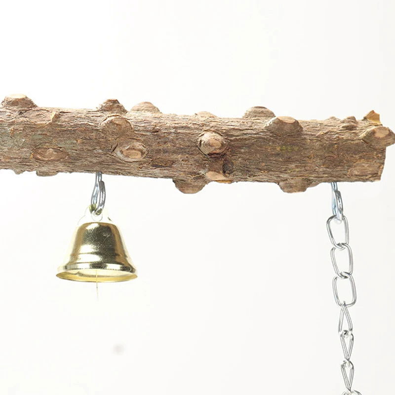 Pepper Wood Parrot Stand Pole Double Layer Toy for Bird Tiger Skin Claw Grinding Beak Grinding Stand Pole Bird Cage Accessories - Slobuy