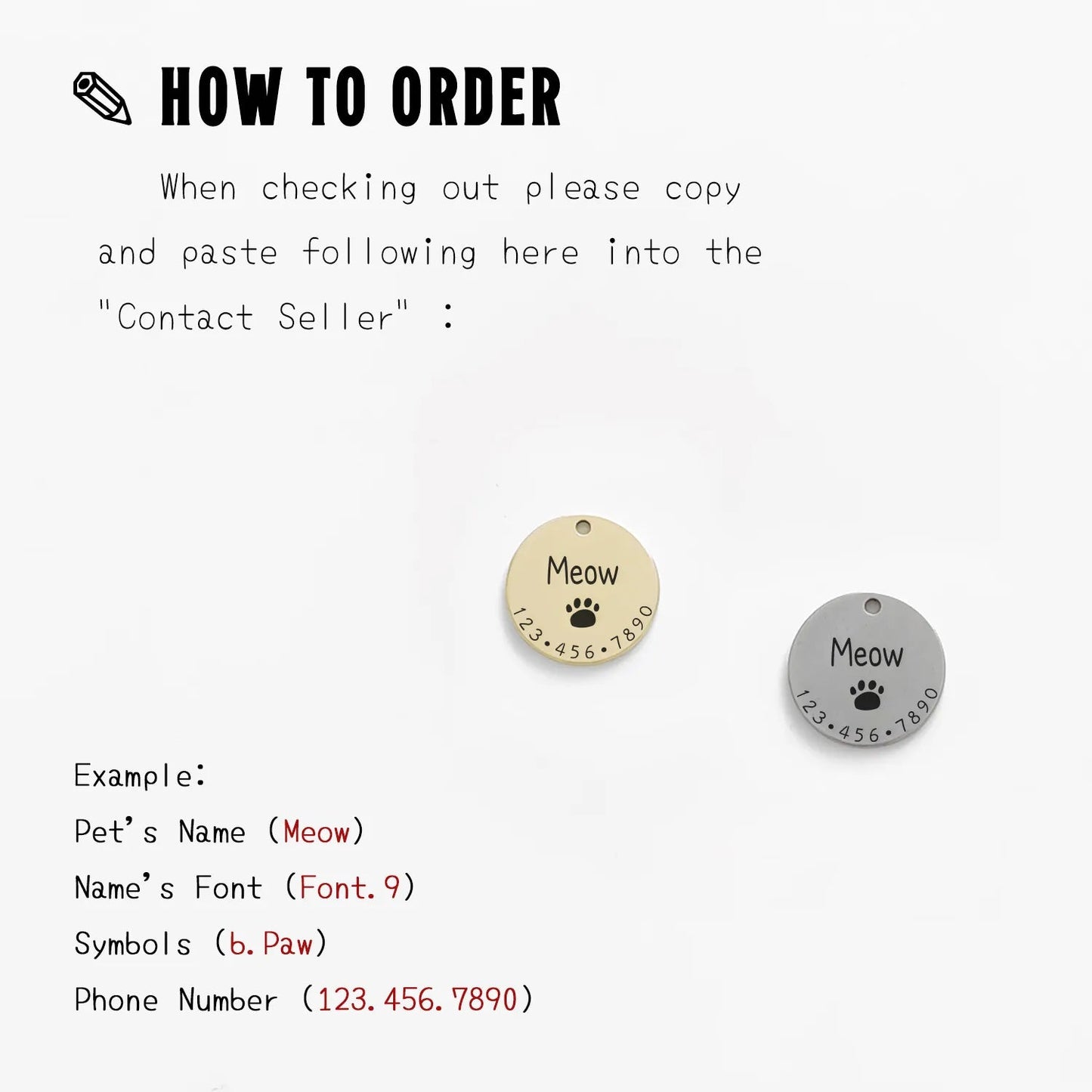 Personalized Pet Cat Dog ID Tag Collar Accessories MW001 Custom Engraved Necklace Chain Charm Supplies For Dog Tag Name Products - Slobuy