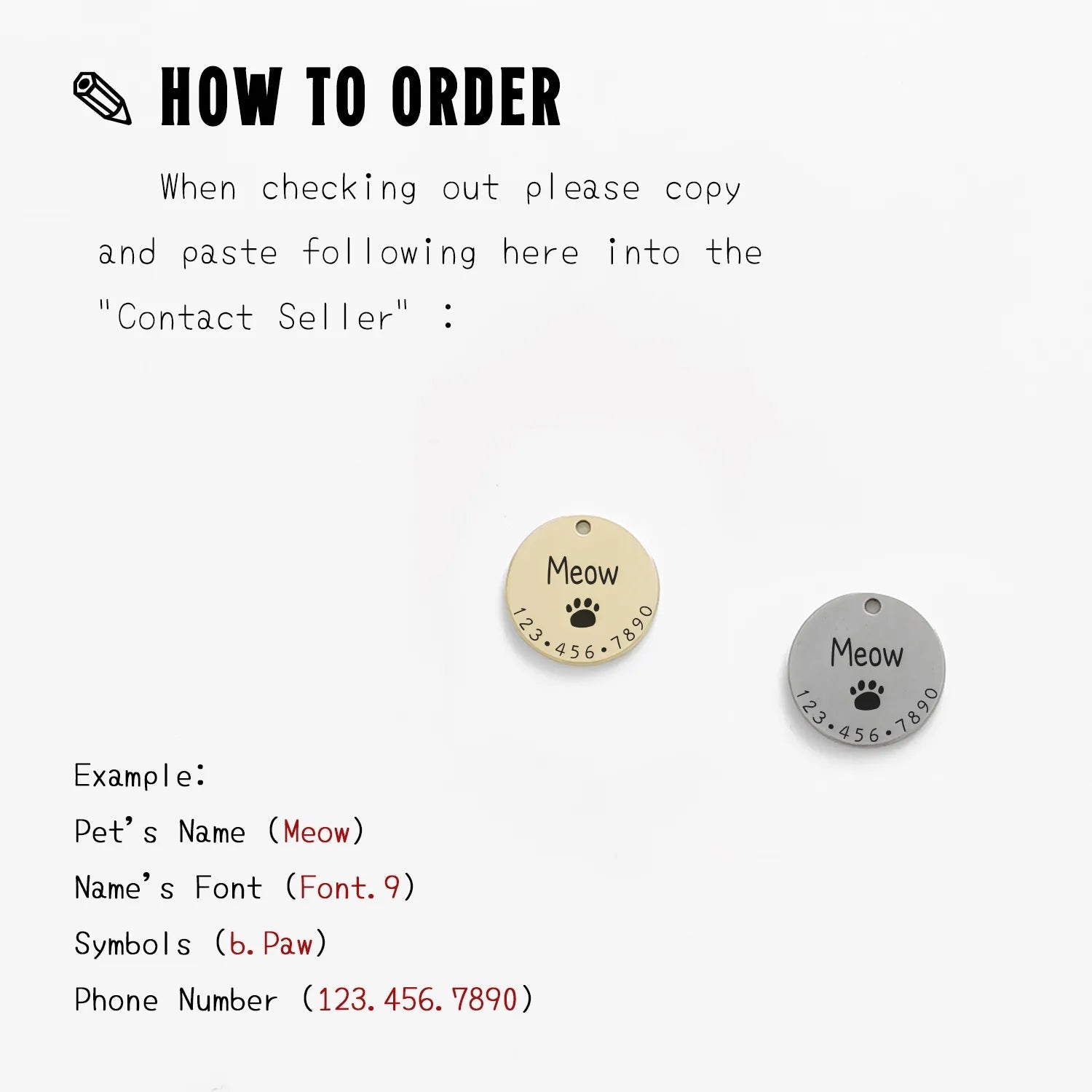 Personalized Pet Cat Dog ID Tag Collar Accessories MW001 Custom Engraved Necklace Chain Charm Supplies For Dog Tag Name Products - Slobuy