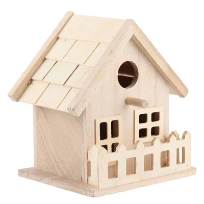 Pet Bird House Wooden Bird Hanging Bird House Warm Breeding Box Natural Wooden Bird Cage Birdhouse Wooden Box Resting Place - Slobuy
