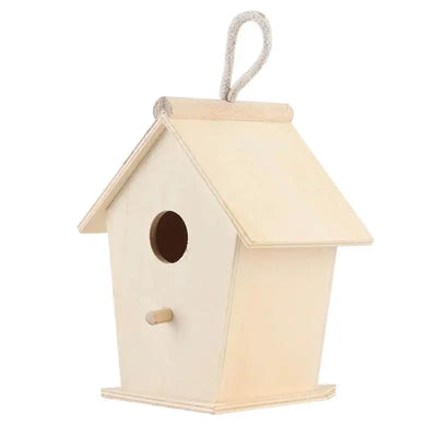 Pet Bird House Wooden Bird Hanging Bird House Warm Breeding Box Natural Wooden Bird Cage Birdhouse Wooden Box Resting Place - Slobuy