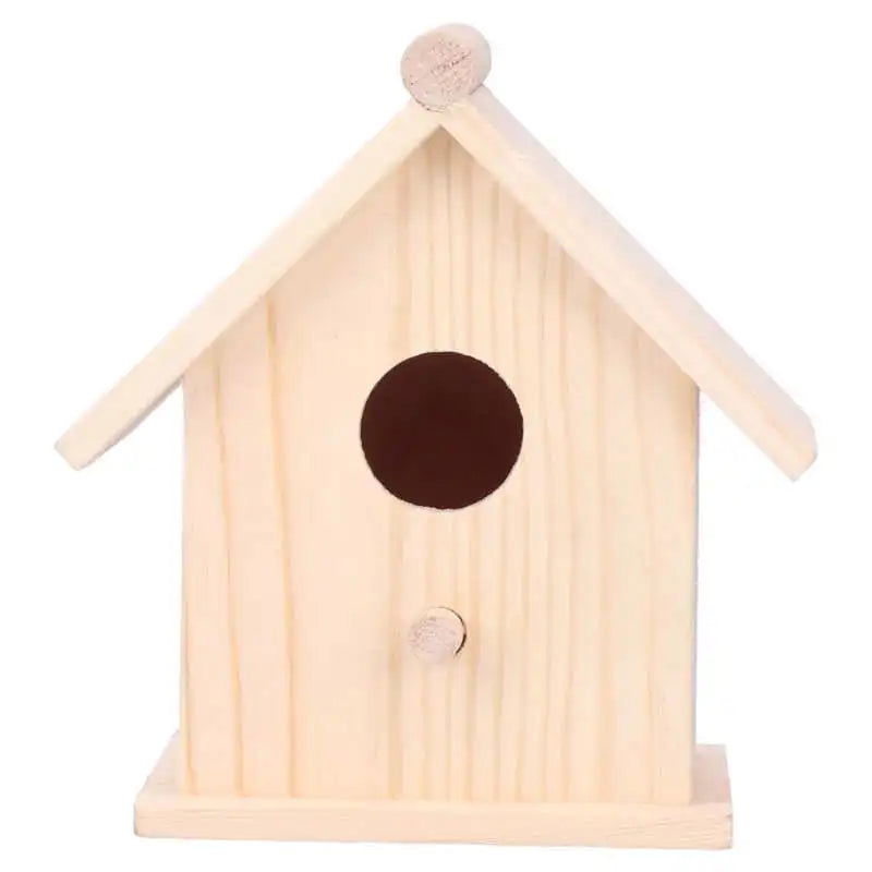 Pet Bird House Wooden Bird Hanging Bird House Warm Breeding Box Natural Wooden Bird Cage Birdhouse Wooden Box Resting Place - Slobuy