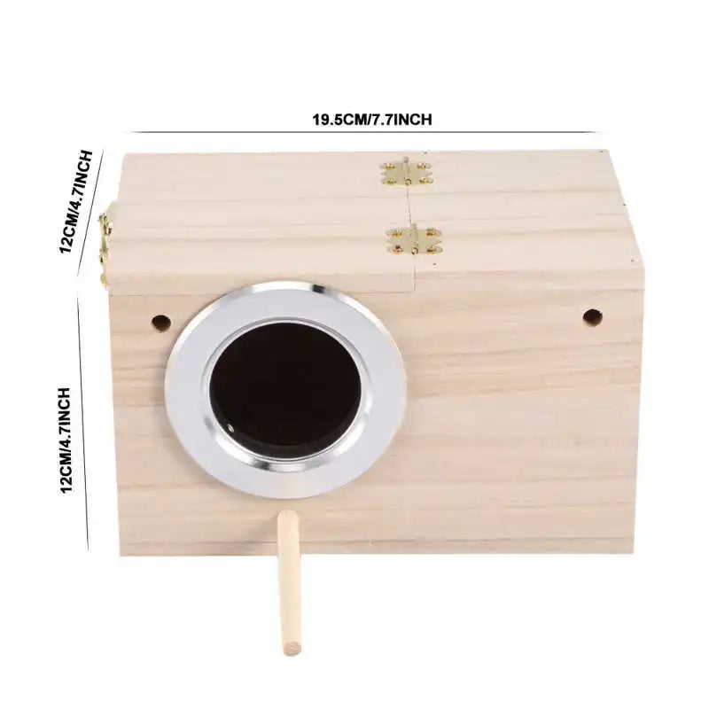 Pet Bird House Wooden Bird Hanging Bird House Warm Breeding Box Natural Wooden Bird Cage Birdhouse Wooden Box Resting Place - Slobuy