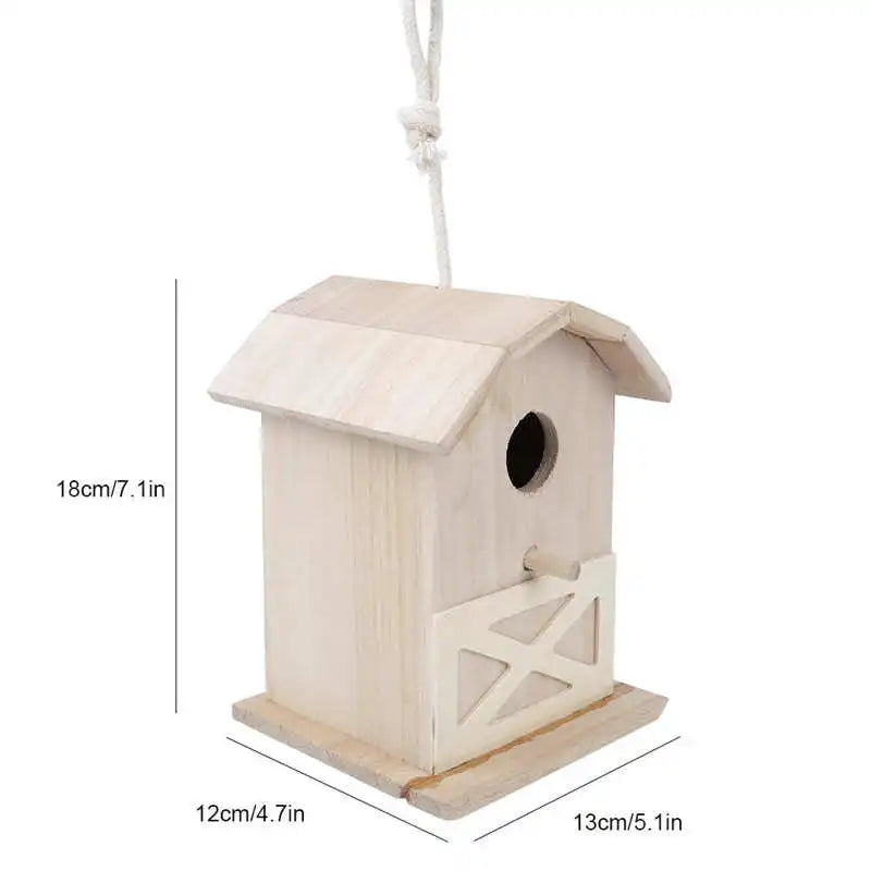 Pet Bird House Wooden Bird Hanging Bird House Warm Breeding Box Natural Wooden Bird Cage Birdhouse Wooden Box Resting Place - Slobuy