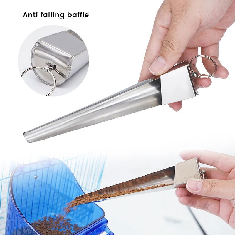 Pet Bird Parrot Feeder Spoon Stainless Steel Food Adding Spoon Bird Cage Food Add Accessories Small Pet Feeding Tool 1 Pc - Slobuy