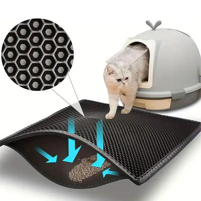 Pet Cat Litter Mat Waterproof Double Layer Cat Litter Trapping Pet Litter Box Mat Clean Pad Products For Cats Accessories - Slobuy