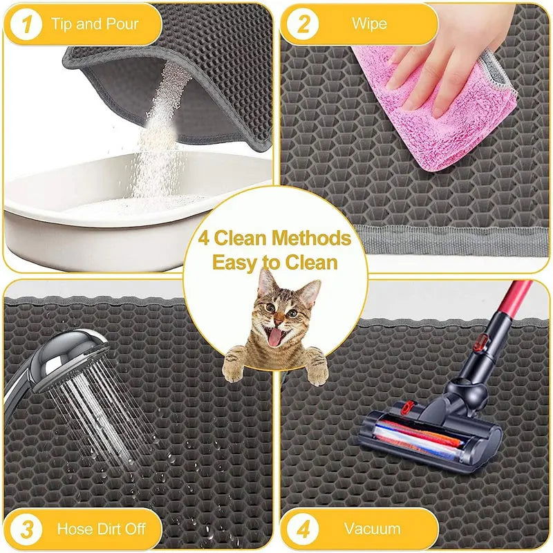 Pet Cat Litter Mat Waterproof Double Layer Cat Litter Trapping Pet Litter Box Mat Clean Pad Products For Cats Accessories - Slobuy