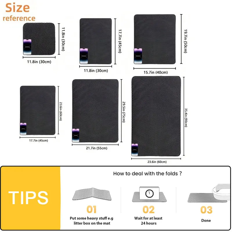 Pet Cat Litter Mat Waterproof Double Layer Cat Litter Trapping Pet Litter Box Mat Clean Pad Products For Cats Accessories - Slobuy