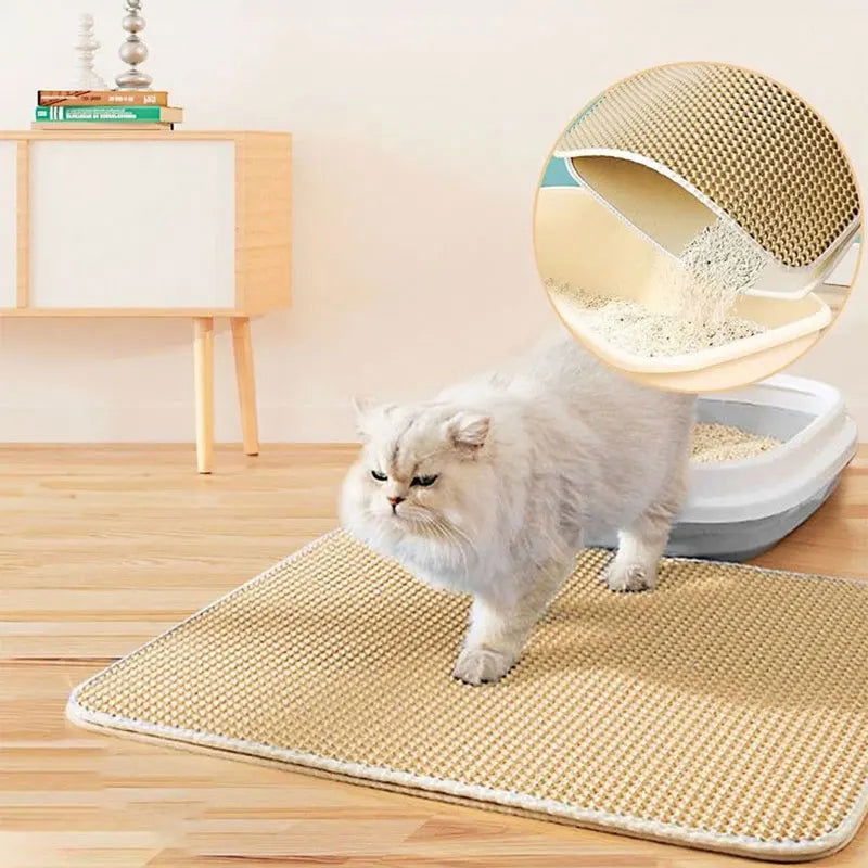 Pet Cat Litter Mat Waterproof Double Layer Cat Litter Trapping Pet Litter Box Mat Clean Pad Products For Cats Accessories - Slobuy