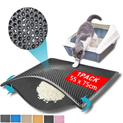 Pet Cat Litter Mat Waterproof Double Layer EVA Foldable Cat Litter Trapping Pet Carpet Bed Pads For Cats Pet Clean Supplies - Slobuy