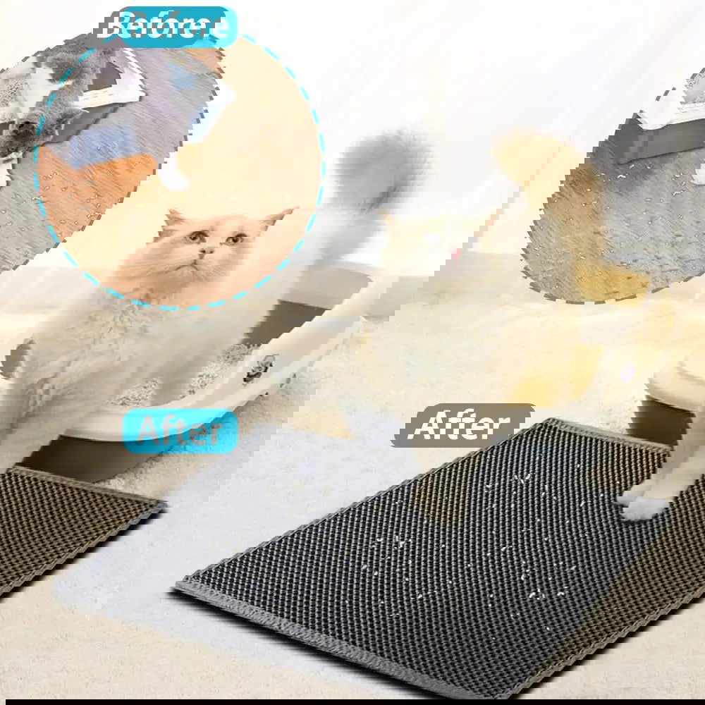 Pet Cat Litter Mat Waterproof Double Layer EVA Foldable Cat Litter Trapping Pet Carpet Bed Pads For Cats Pet Clean Supplies - Slobuy