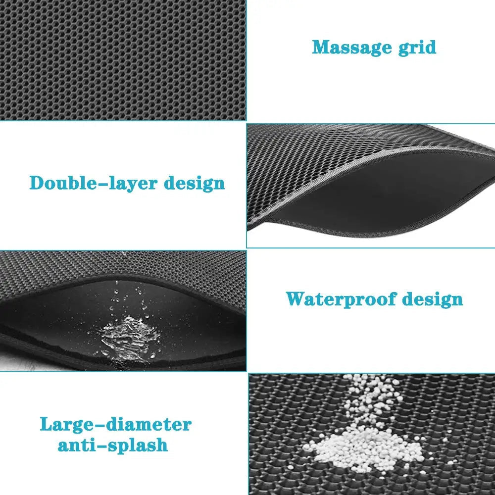 Pet Cat Litter Mat Waterproof Double Layer EVA Foldable Cat Litter Trapping Pet Carpet Bed Pads For Cats Pet Clean Supplies - Slobuy