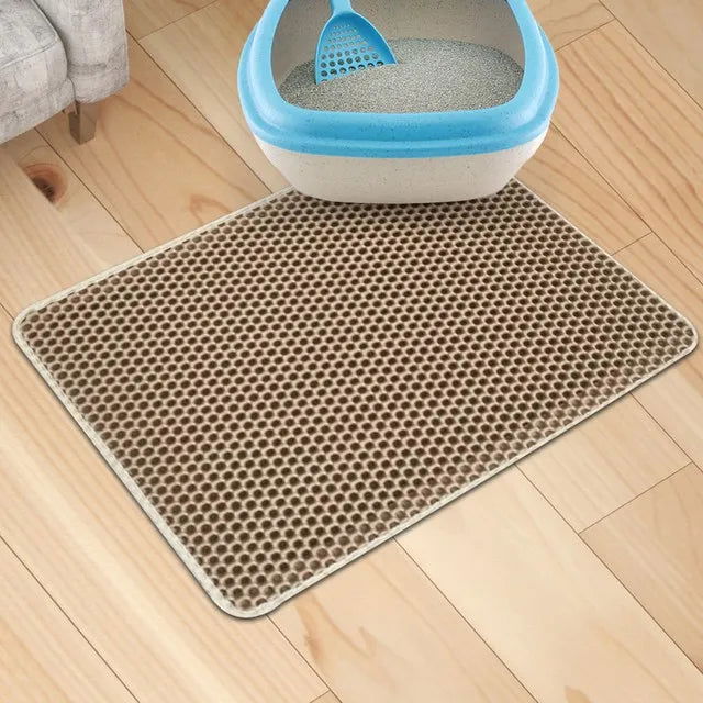 Pet Cat Litter Mat Waterproof Double Layer EVA Foldable Cat Litter Trapping Pet Carpet Bed Pads For Cats Pet Clean Supplies - Slobuy