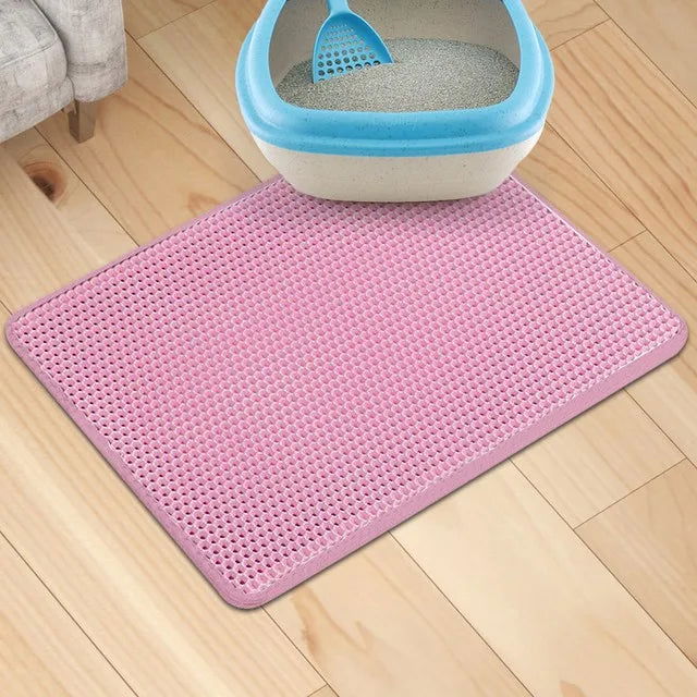 Pet Cat Litter Mat Waterproof Double Layer EVA Foldable Cat Litter Trapping Pet Carpet Bed Pads For Cats Pet Clean Supplies - Slobuy