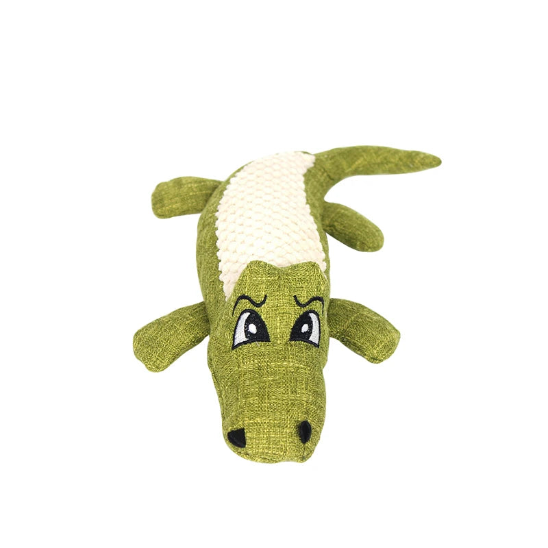 Pet Chew Toys Interactive Cartoon Animal Plush Alligator Shape Dog Sound Toy Gnawing Grinding Teeth Training Supplies - Slobuy