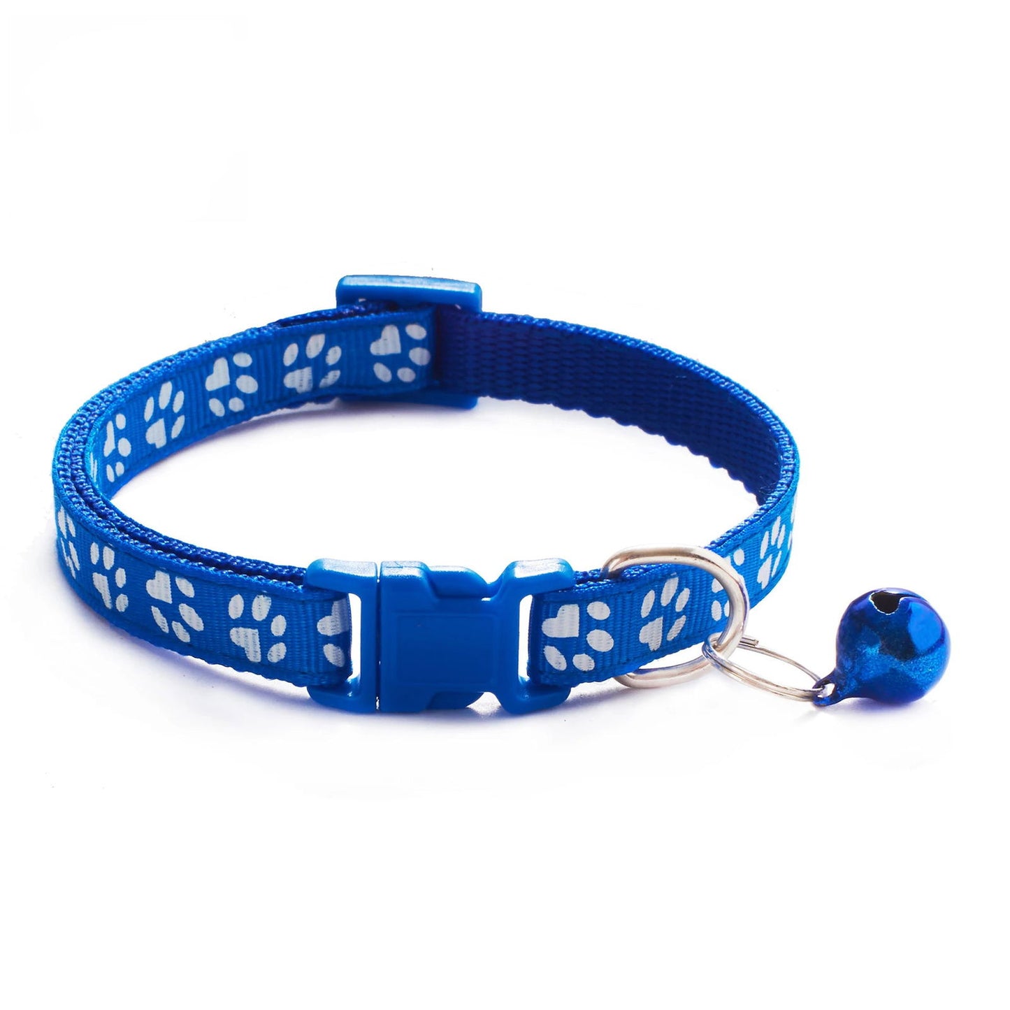 Pet Collar With Bell Cartoon Footprint Colorful Dog Puppy Cat Accessories Kitten Collar Adjustable Safety Bell Ring Necklace Pet - Slobuy