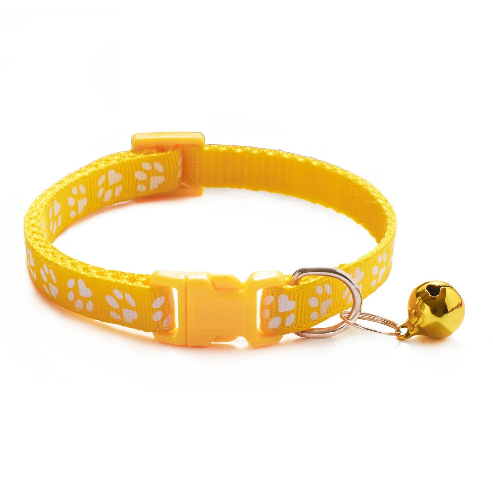 Pet Collar With Bell Cartoon Footprint Colorful Dog Puppy Cat Accessories Kitten Collar Adjustable Safety Bell Ring Necklace Pet - Slobuy