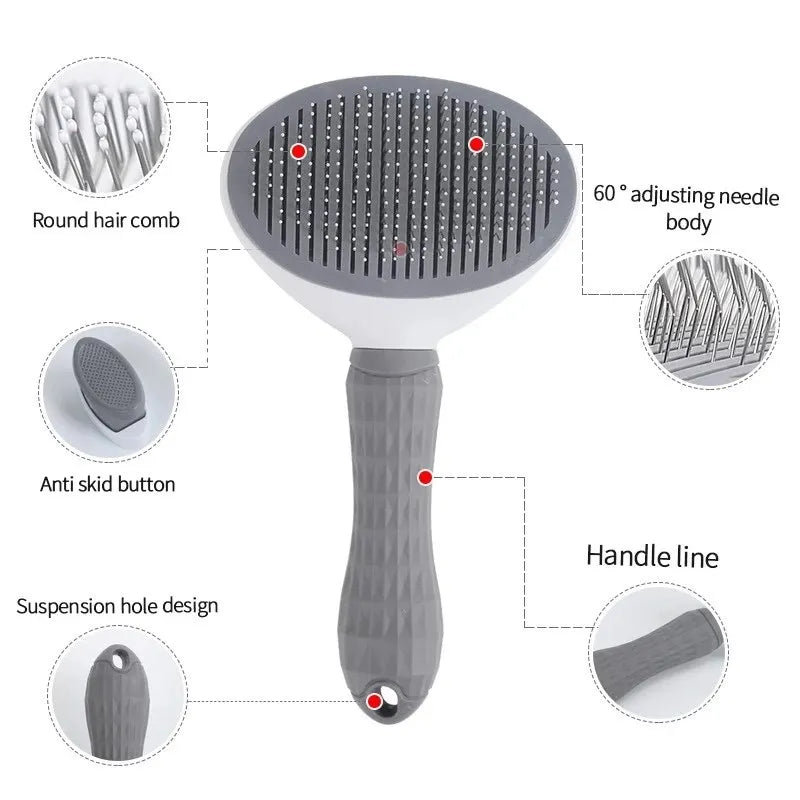 Pet Dog Brush Cat Comb Self Cleaning Pet Hair Remover Brush For Dogs Cats Grooming Tools Pets Dematting Comb Dogs Accessories - Slobuy