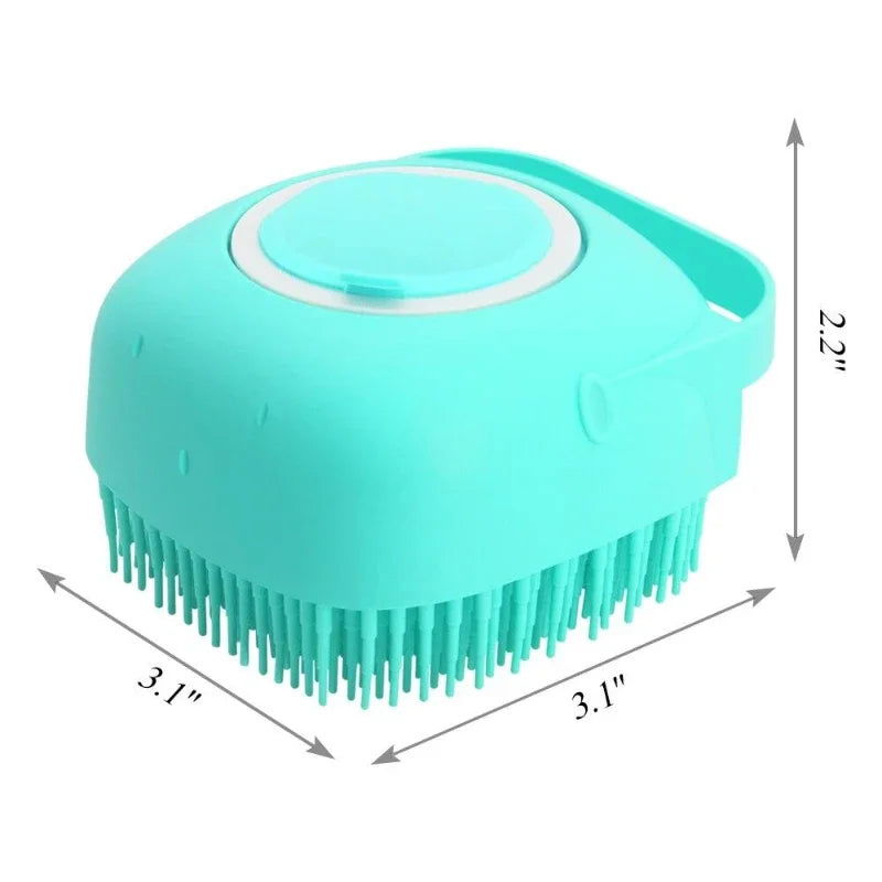 Pet Dog Shampoo Brush 2.7oz 80ml Cat Massage Comb Grooming Scrubber  for Bathing Short Hair Soft Silicone Rubber - Slobuy