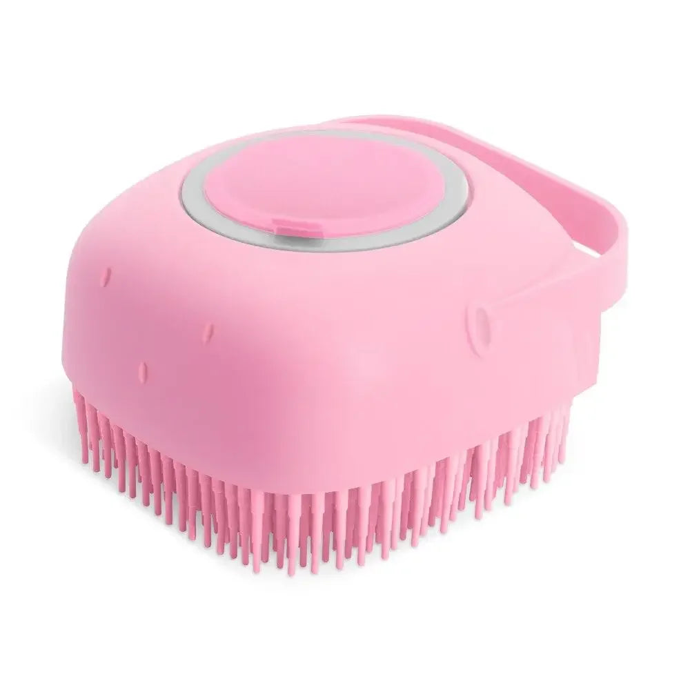 Pet Dog Shampoo Brush 2.7oz 80ml Cat Massage Comb Grooming Scrubber  for Bathing Short Hair Soft Silicone Rubber - Slobuy