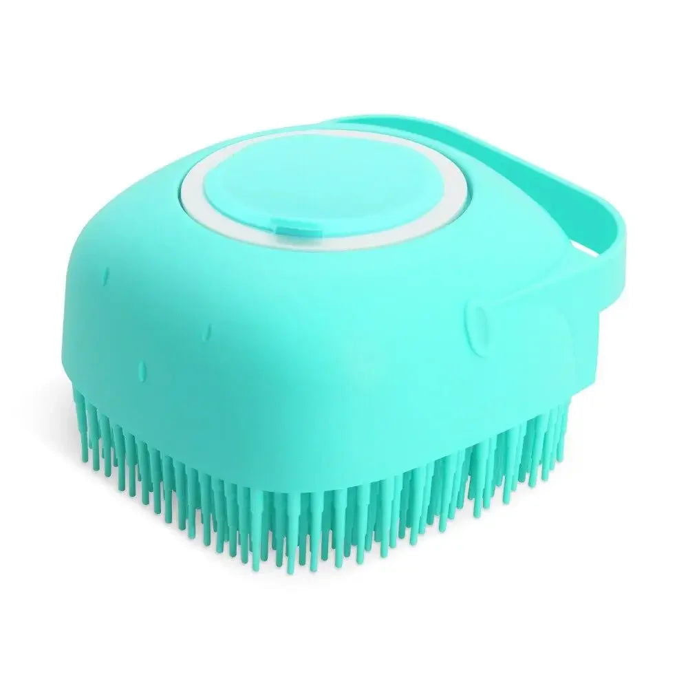 Pet Dog Shampoo Brush 2.7oz 80ml Cat Massage Comb Grooming Scrubber  for Bathing Short Hair Soft Silicone Rubber - Slobuy