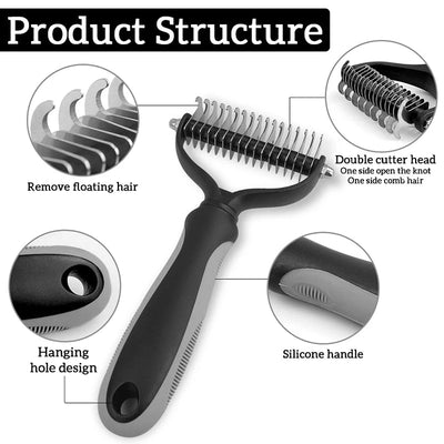 Pet Hair Removal Comb Cat Dog Brush Pet Hair Grooming Tool Puppy Hair Shedding Combs Pet Fur Trimming Dematting Deshedding Brush - Slobuy