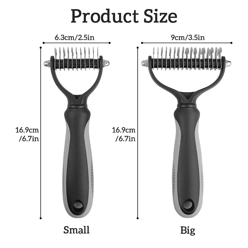 Pet Hair Removal Comb Cat Dog Brush Pet Hair Grooming Tool Puppy Hair Shedding Combs Pet Fur Trimming Dematting Deshedding Brush - Slobuy
