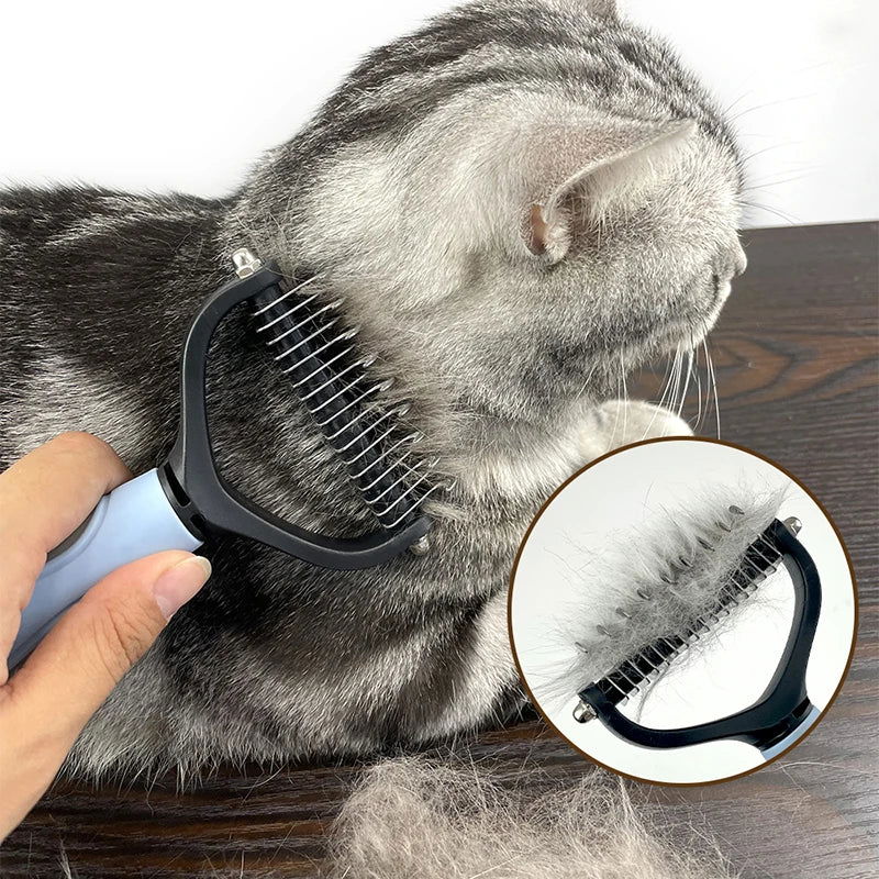 Pet Hair Removal Comb Cat Dog Brush Pet Hair Grooming Tool Puppy Hair Shedding Combs Pet Fur Trimming Dematting Deshedding Brush - Slobuy