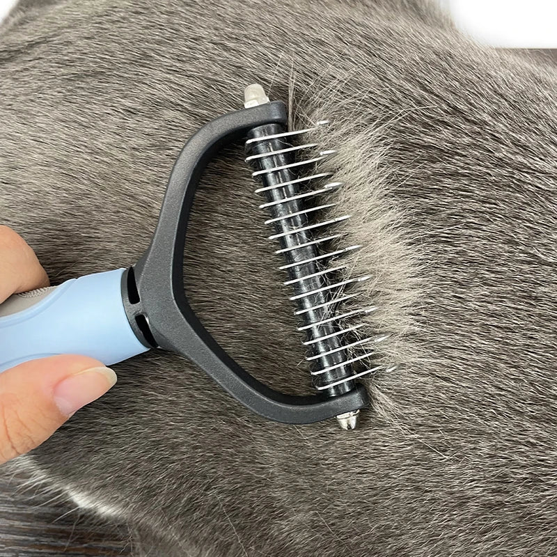 Pet Hair Removal Comb Cat Dog Brush Pet Hair Grooming Tool Puppy Hair Shedding Combs Pet Fur Trimming Dematting Deshedding Brush - Slobuy