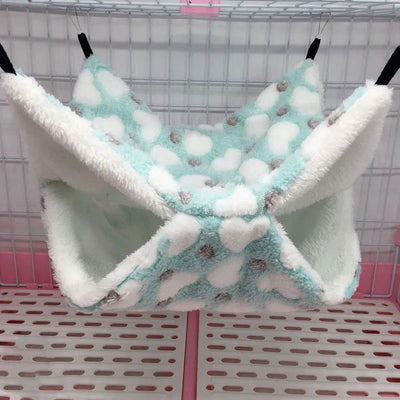 Pet Hammock Double-layer Plush Soft Winter Warm Hanging Nest Sleeping Bed Small Pets Hamster Squirrel Chinchilla House - Slobuy