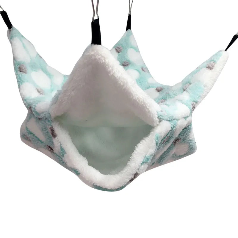 Pet Hammock Double-layer Plush Soft Winter Warm Hanging Nest Sleeping Bed Small Pets Hamster Squirrel Chinchilla House - Slobuy