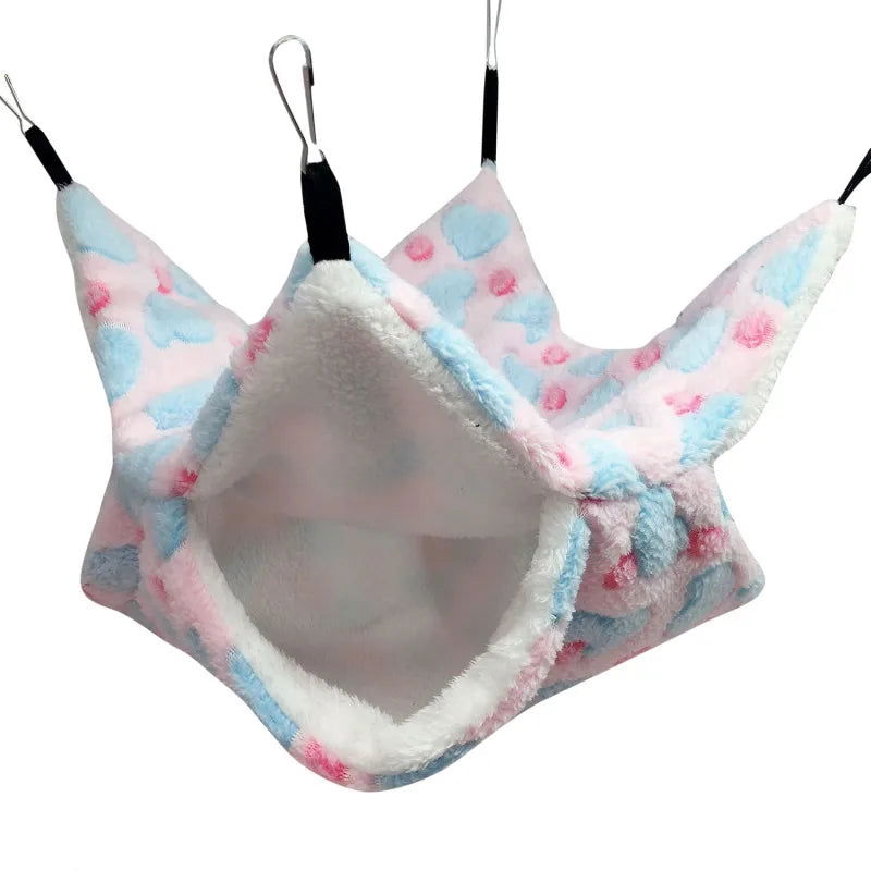 Pet Hammock Double-layer Plush Soft Winter Warm Hanging Nest Sleeping Bed Small Pets Hamster Squirrel Chinchilla House - Slobuy